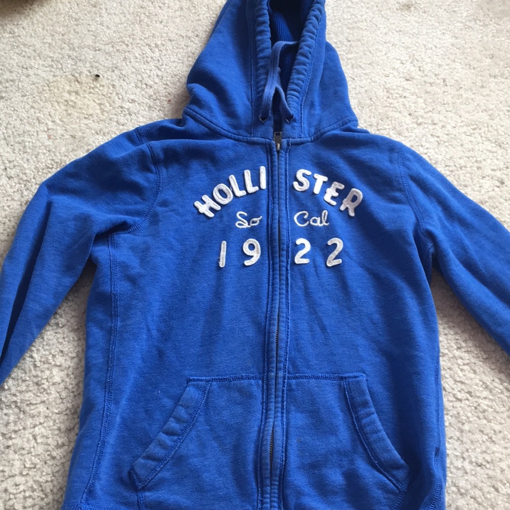 Hollister Blue zip up sweatshirt!